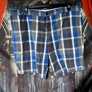 Dockers Chino Shorts Men's 44 Blue Cotton Plaid Casual Outdoor Streetwear Beach